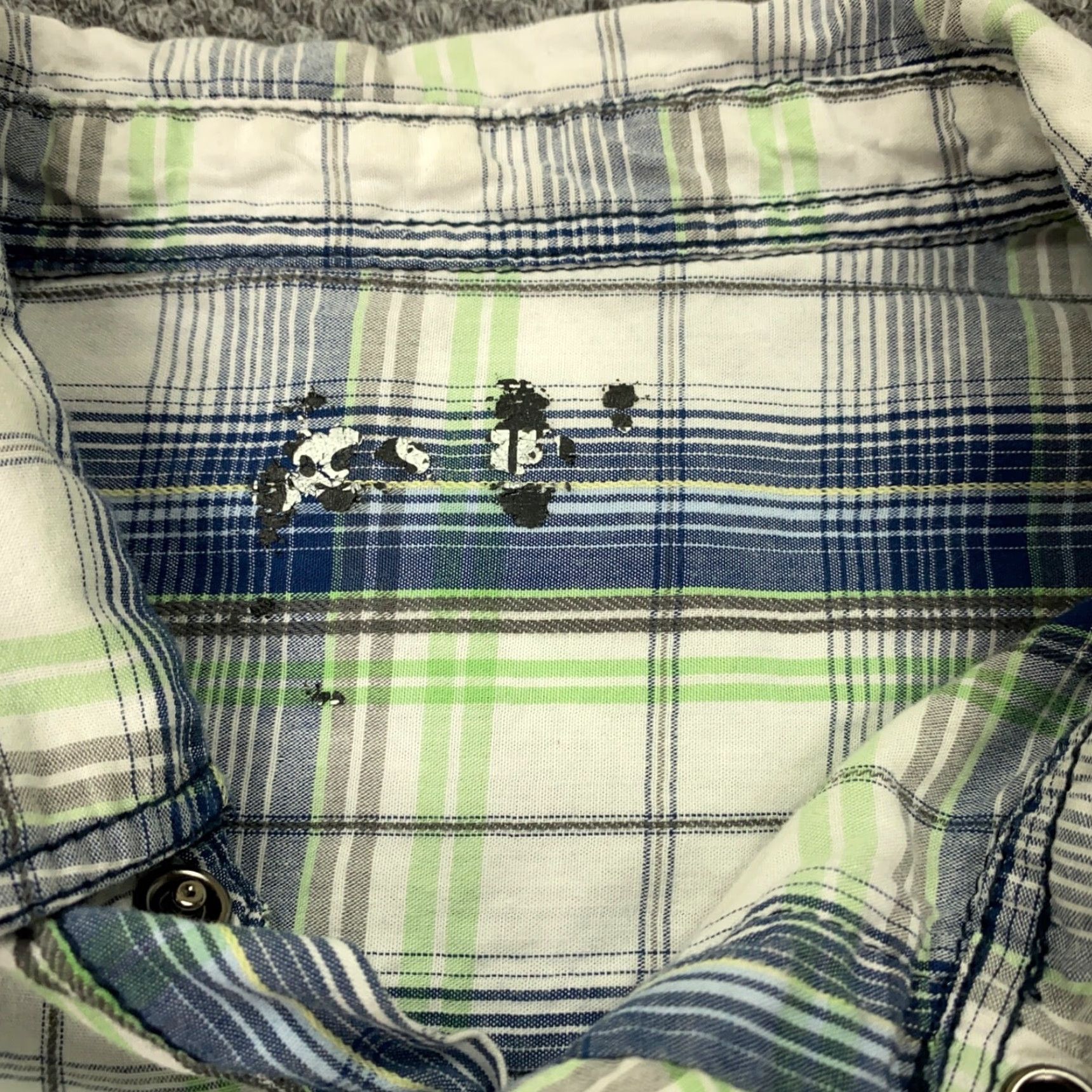 Vintage Skully Mens Shirt Large Blue Green Plaid Snap Pockets Western Roll-Tab Sleeves Size US L / EU 52-54 / 3 - 3 Thumbnail