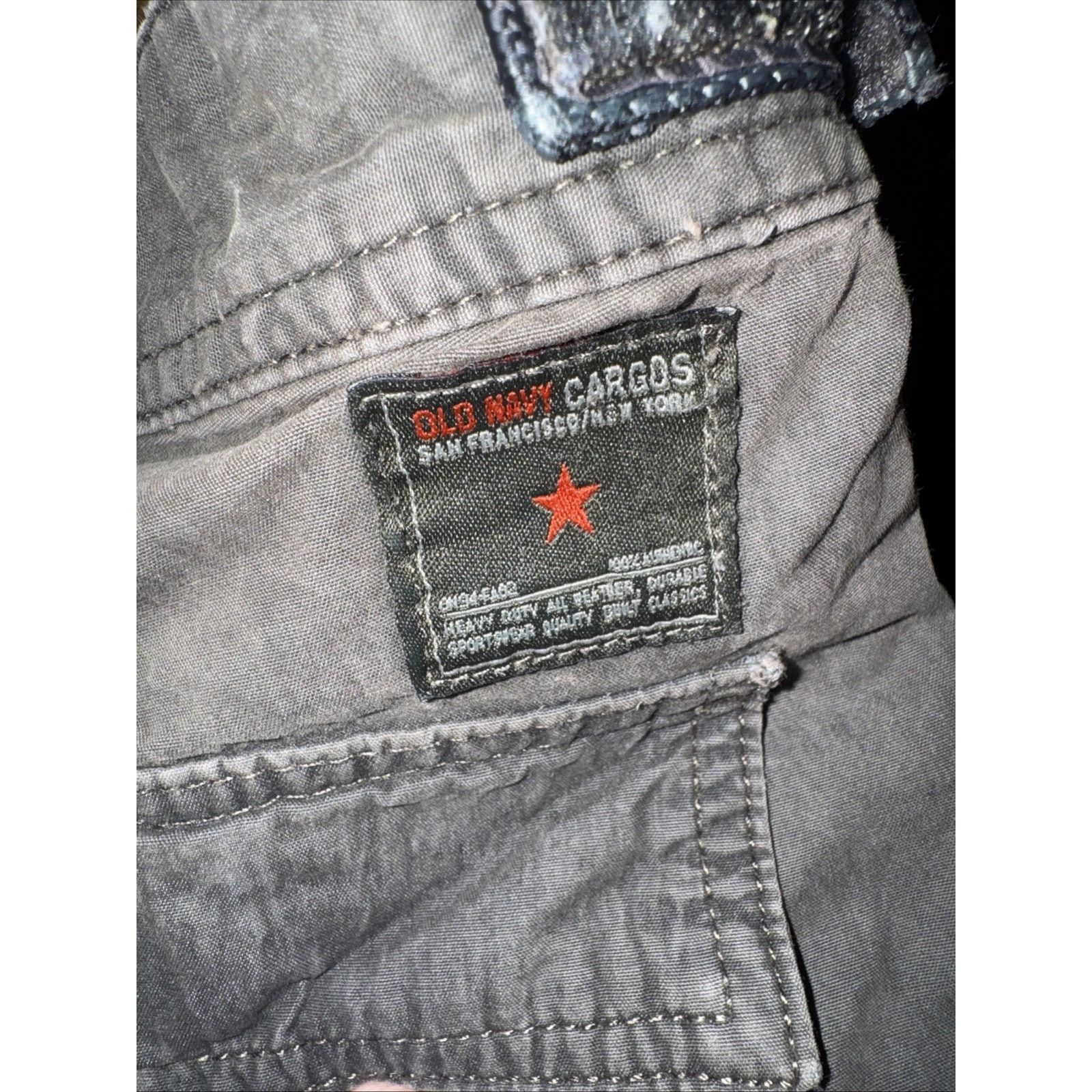 Old Navy × Vintage Vintage Old Navy Extra Baggy Cargo Pants Grey Y2K Skater 90s Size US 42 / EU 58 - 6 Thumbnail