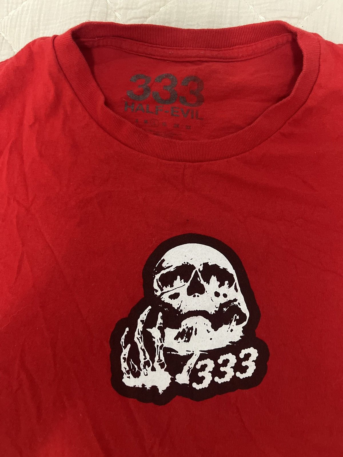 Half Evil Half evil 333 red skull tee Size US L / EU 52-54 / 3 - 1 Thumbnail