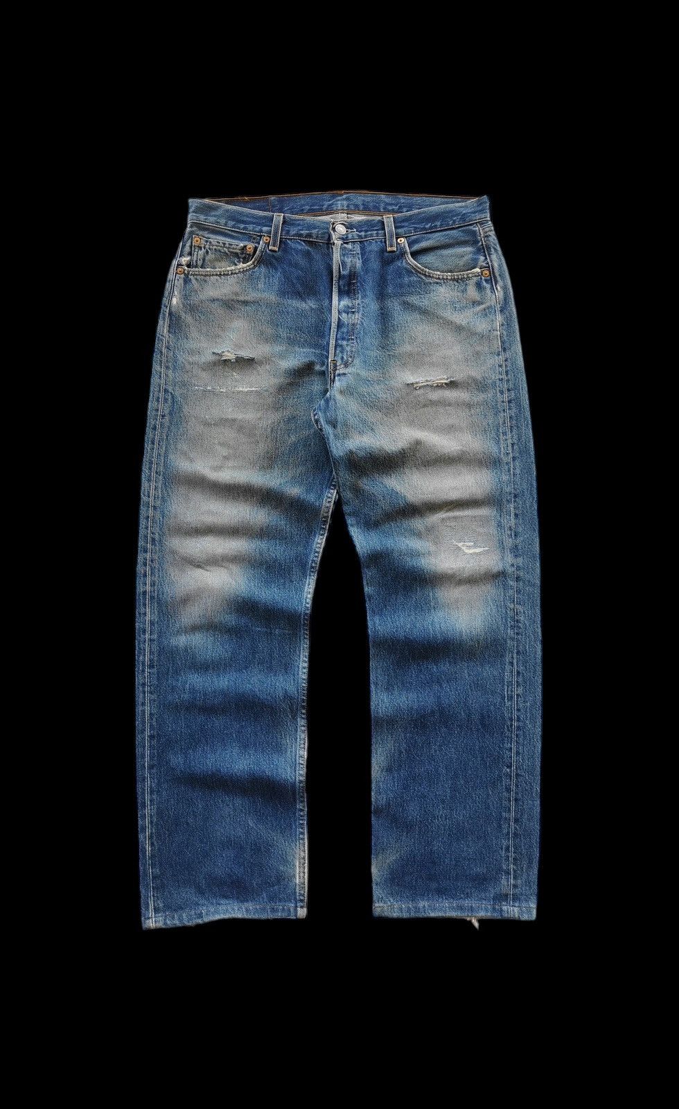 image of Distressed Denim x Levis 501 Vintage ( Size 36 X 40.5 ) in Denim, Men's