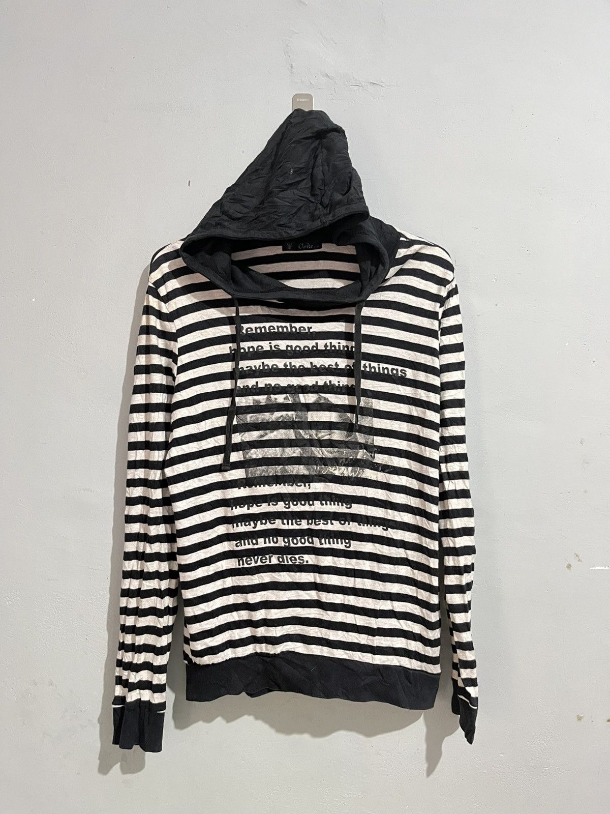 Hysteric Glamour Japanese clride striped poem vkei punk hoodie Size US M / EU 48-50 / 2 - 1 Thumbnail