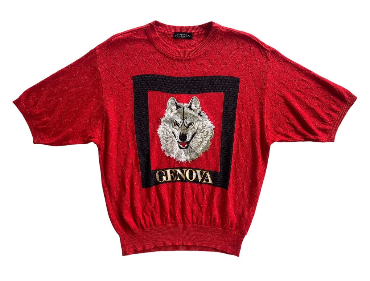 Vintage Vintage St.Torosa Genova Wolf Embroidery Jumper Knitted Size US L / EU 52-54 / 3 - 2 Thumbnail