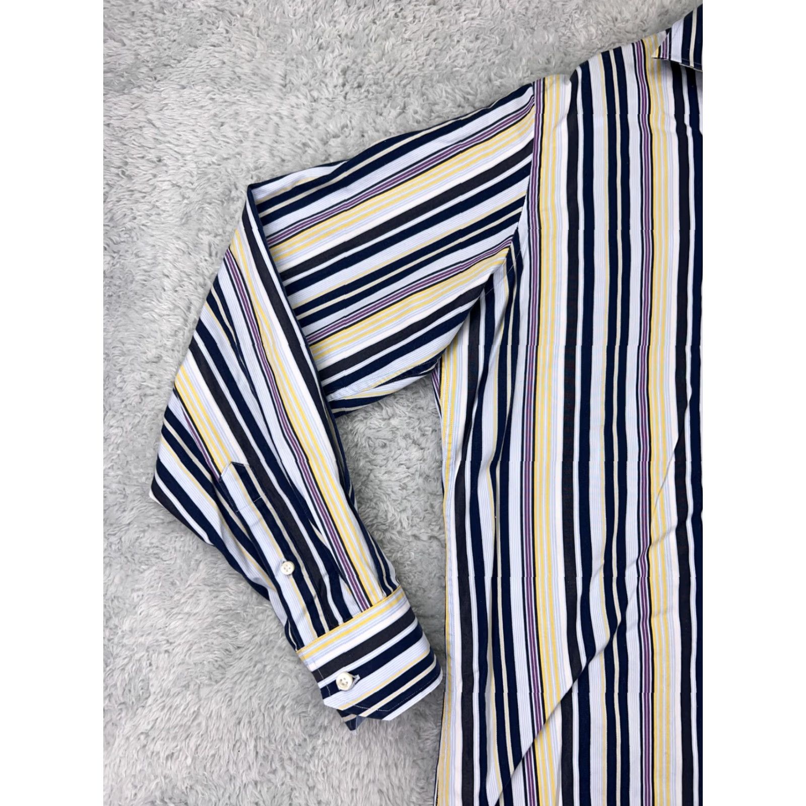 Tailorbyrd TAILORBYRD Button Up Shirt Men's Large Blue Striped Golf 100% Cotton Classic Fit Size US L / EU 52-54 / 3 - 6 Thumbnail