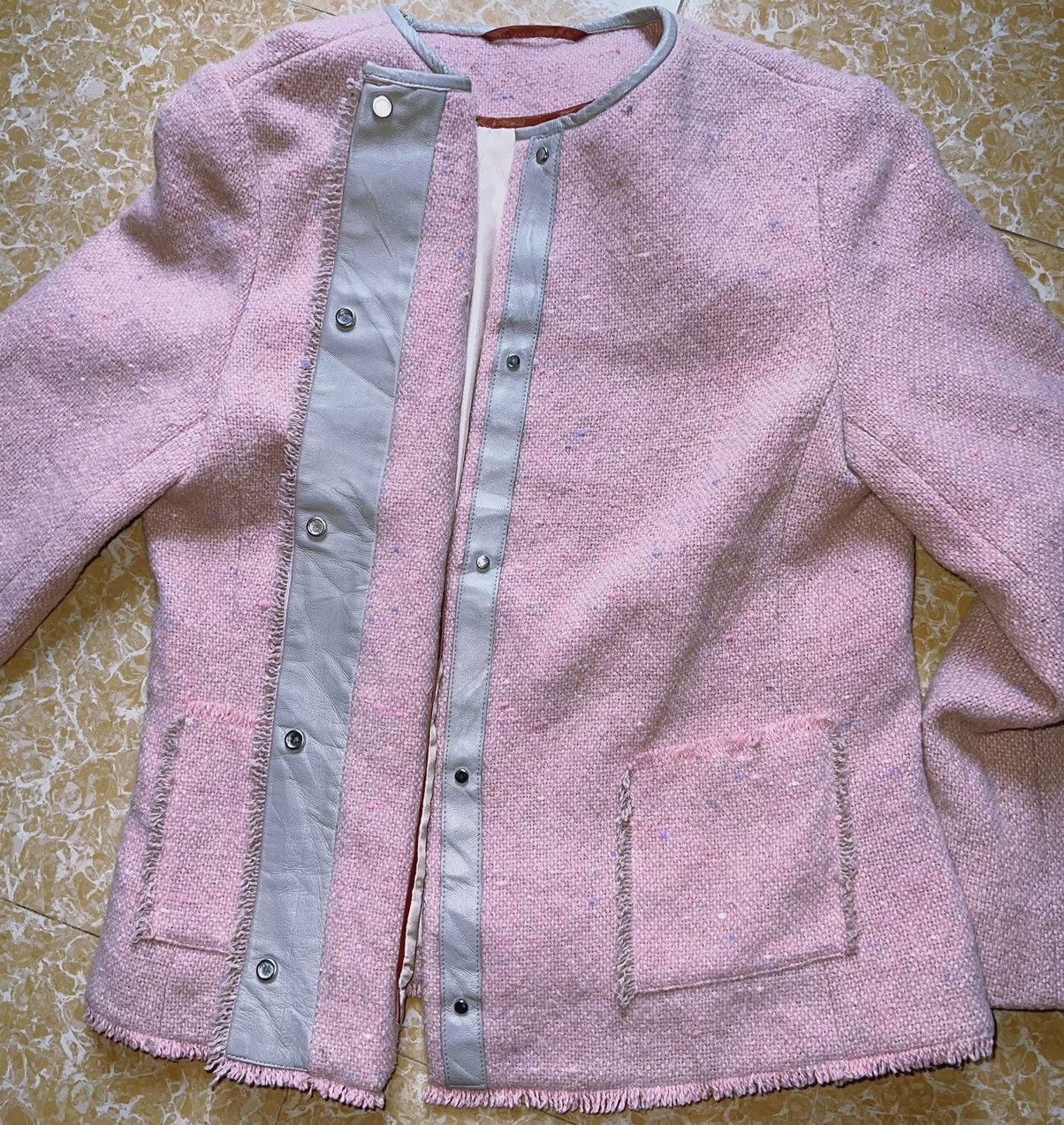 Japanese Brand Italy pink tweed jacket 💕🎀 Size XS / US 0-2 / IT 36-38 - 4 Thumbnail