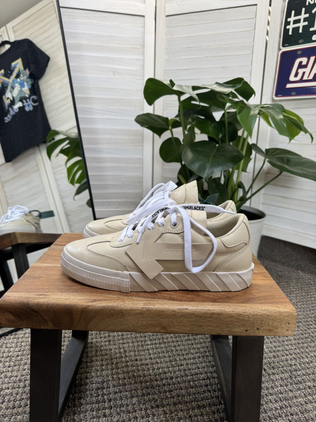 Men’s Luxury Leather Shoes Off-White Vulc Sneaker 'Beige'