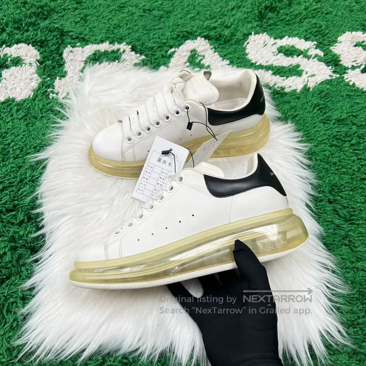 Alexander McQueen Alexander McQueen Black Tail Air Cushion Sneakers. Size US 6 / IT 36 - 2 Thumbnail