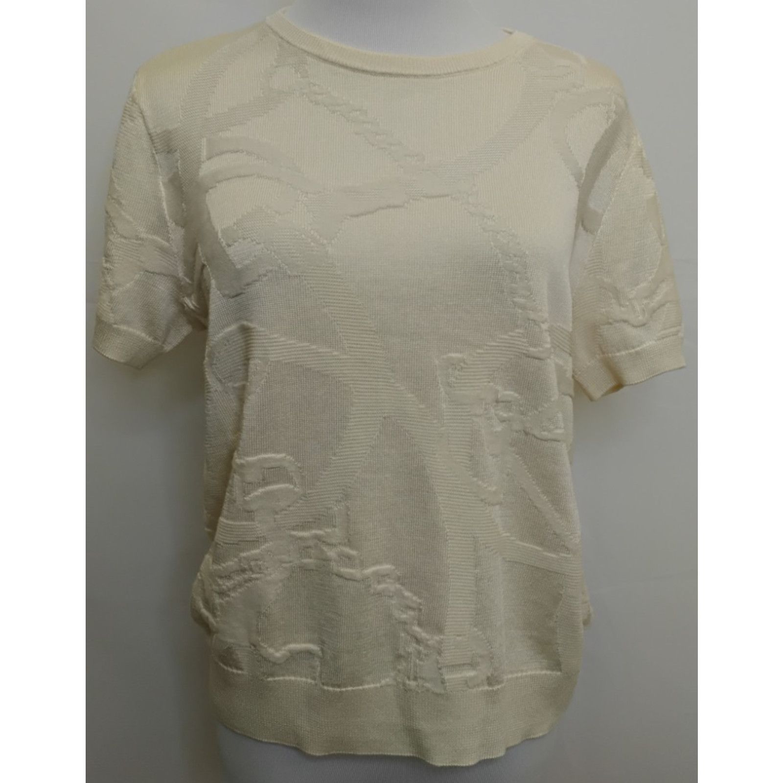 Ralph Lauren Ralph Lauren Women's Short Sleeve Sweater L Cream NWT Size XL / US 12-14 / IT 48-50 - 2 Thumbnail
