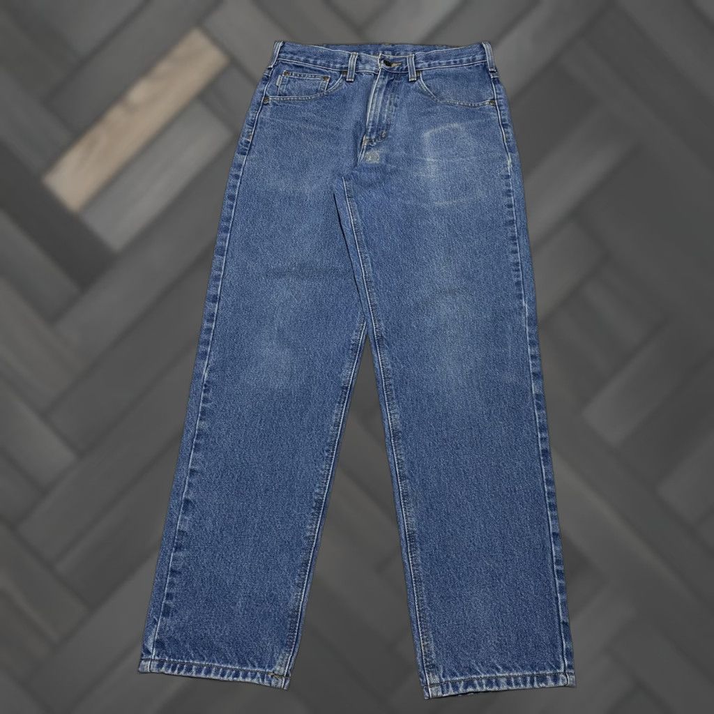 Carhartt Carhartt Jeans Mens 33x32 Blue DST Relaxed Fit Straight Leg Denim Workwear Denim Jeans Size US 33 - 1 Thumbnail