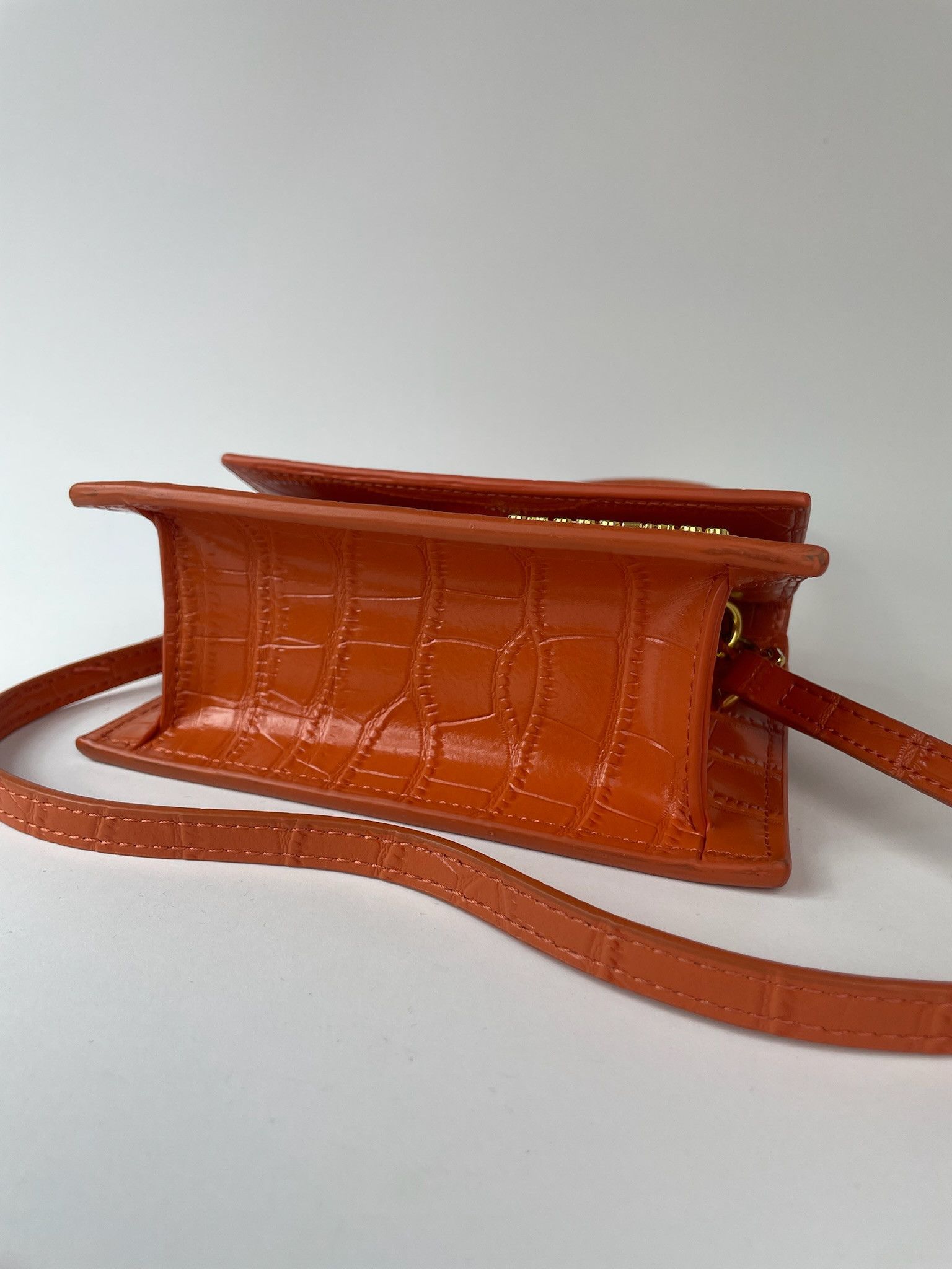 Jacquemus 'Le Chiquito' orange croc print leather bag Size ONE SIZE - 7 Thumbnail