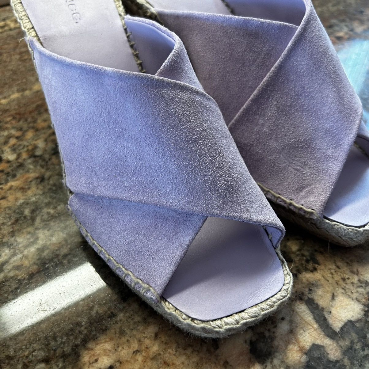 Vince NEW $250~VINCE~Lavender Suede Espadrille Wedge Sandals~9/9.5 Size US 9.5 / IT 39.5 - 5 Thumbnail