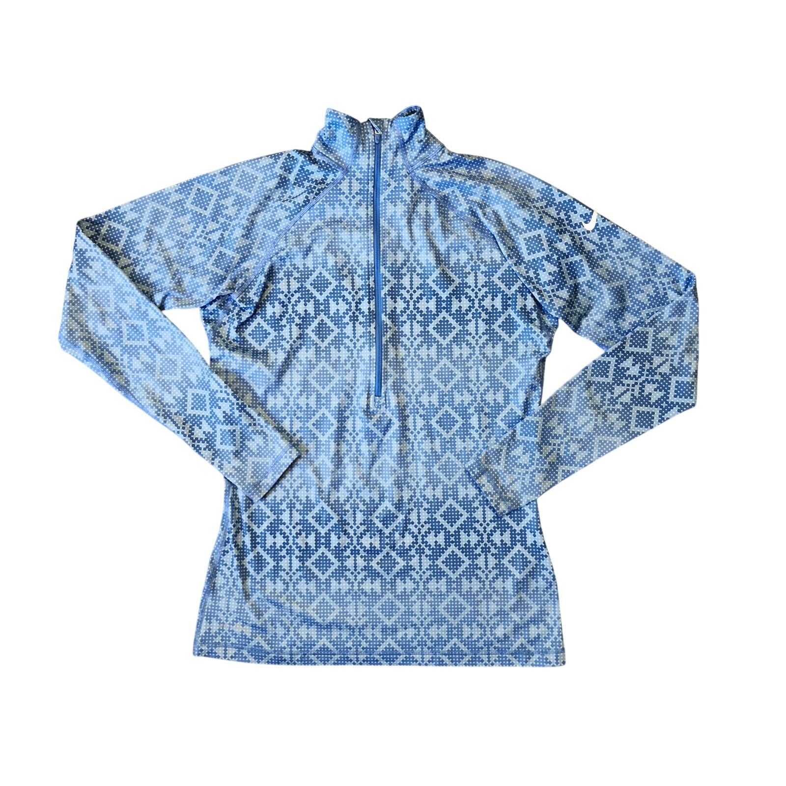 Nike Nike Golf Jacket Half Zip Turquoise Diamond Print Women L Size L / US 10 / IT 46 - 1 Thumbnail