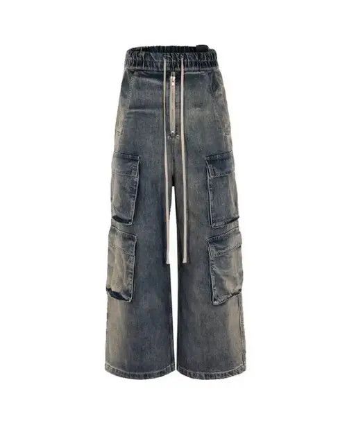 VIBE Vintage street hip-hop washed multi-pocket work jeans Size US 32 / EU 48 - 6 Thumbnail