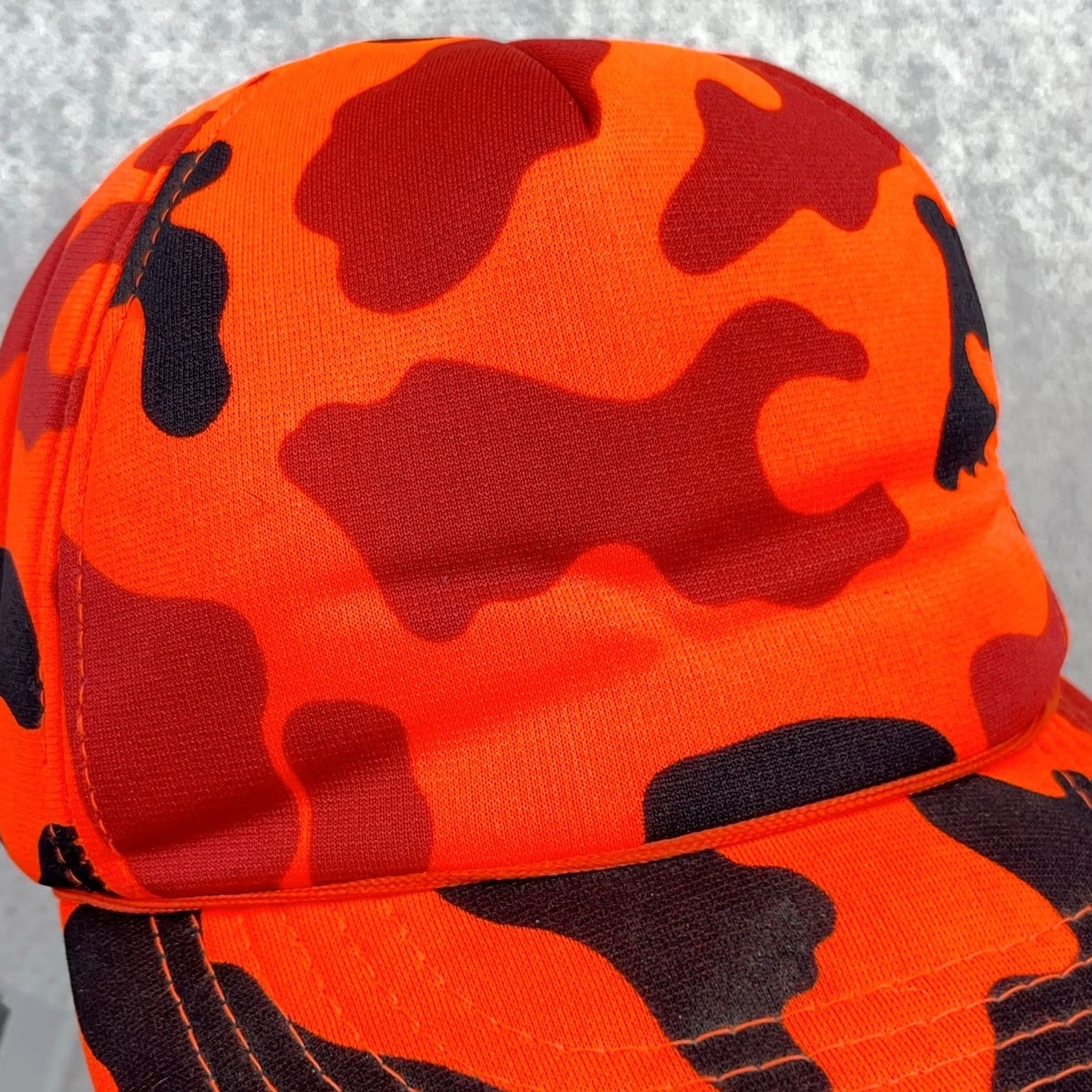Vintage VINTAGE Camo Trucker Hat Cap Snapback 80s 90s Blaze Orange Hunting Lightweight Adjustable Men Twill Cap Hat Size 44L - 3 Thumbnail