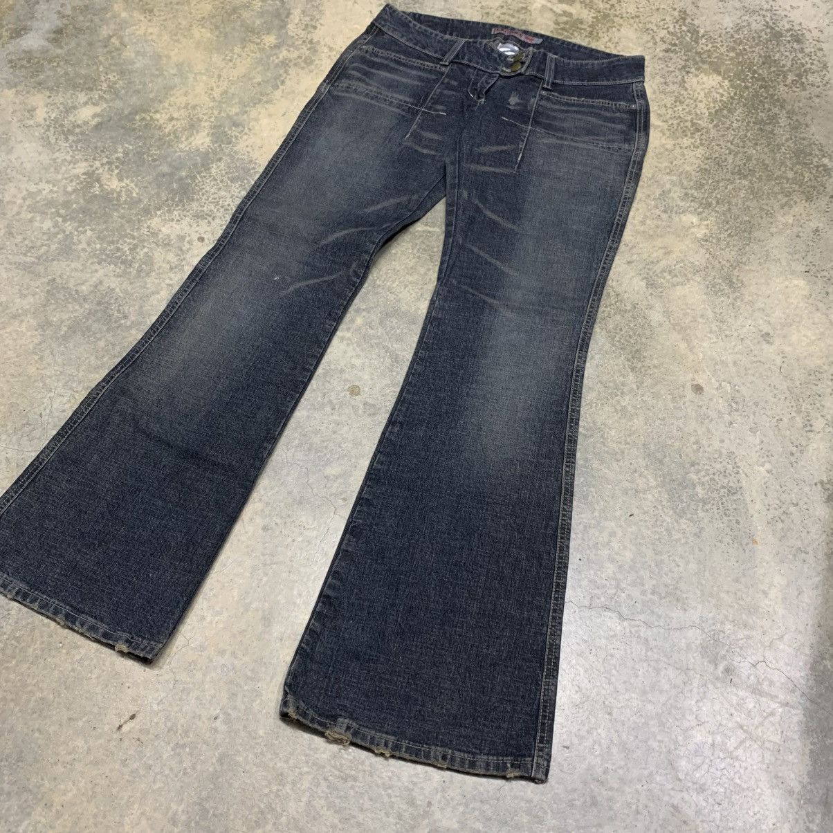 If Six Was Nine × Japanese Brand × Vintage Flare Bell Bottom Parasuco Denim Clawmark Distressed Jean Size US 33 - 3 Thumbnail