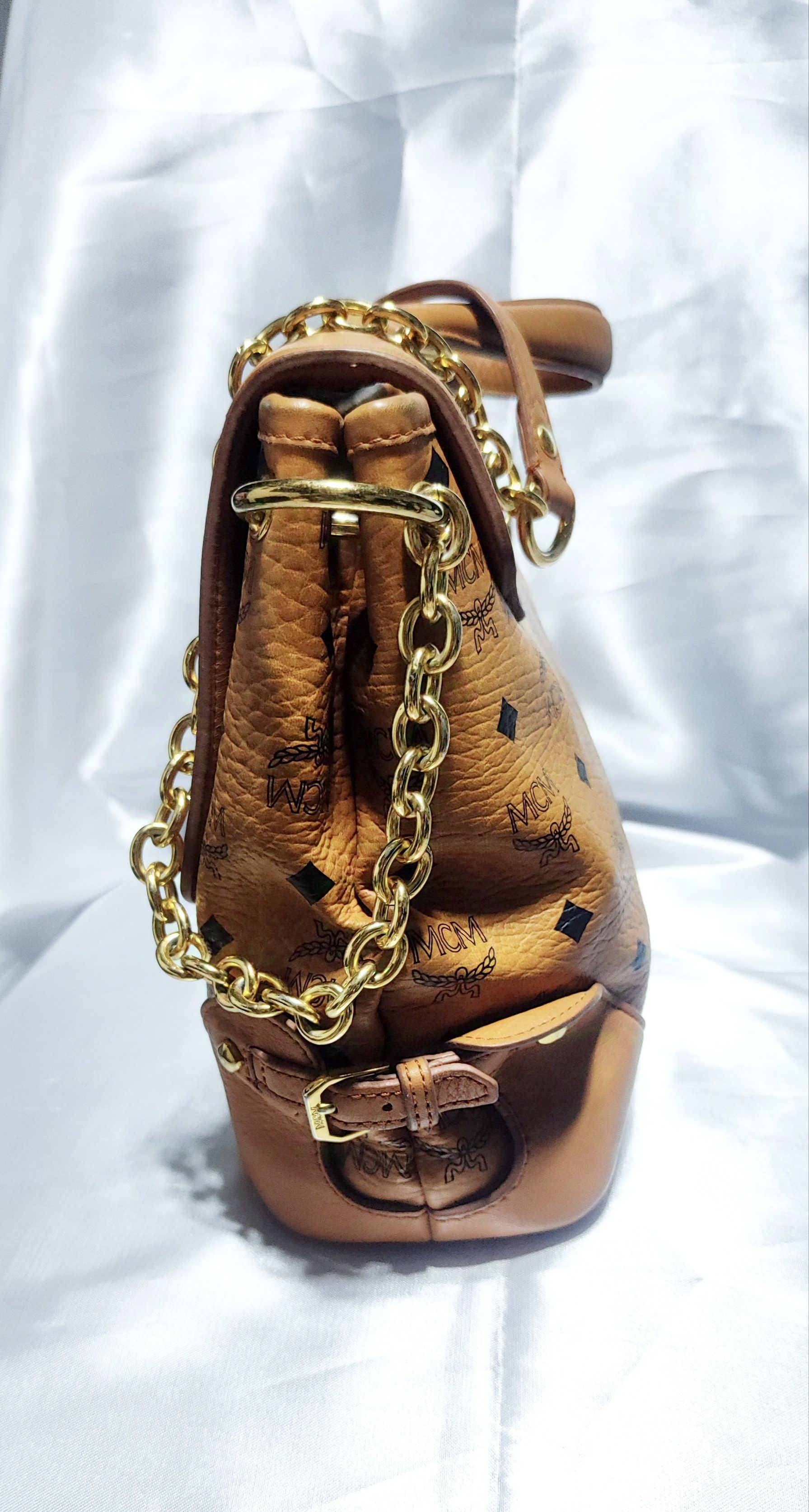 MCM MCM Gold Visetos Crossbody/Hand Leather Bag Size ONE SIZE - 7 Thumbnail