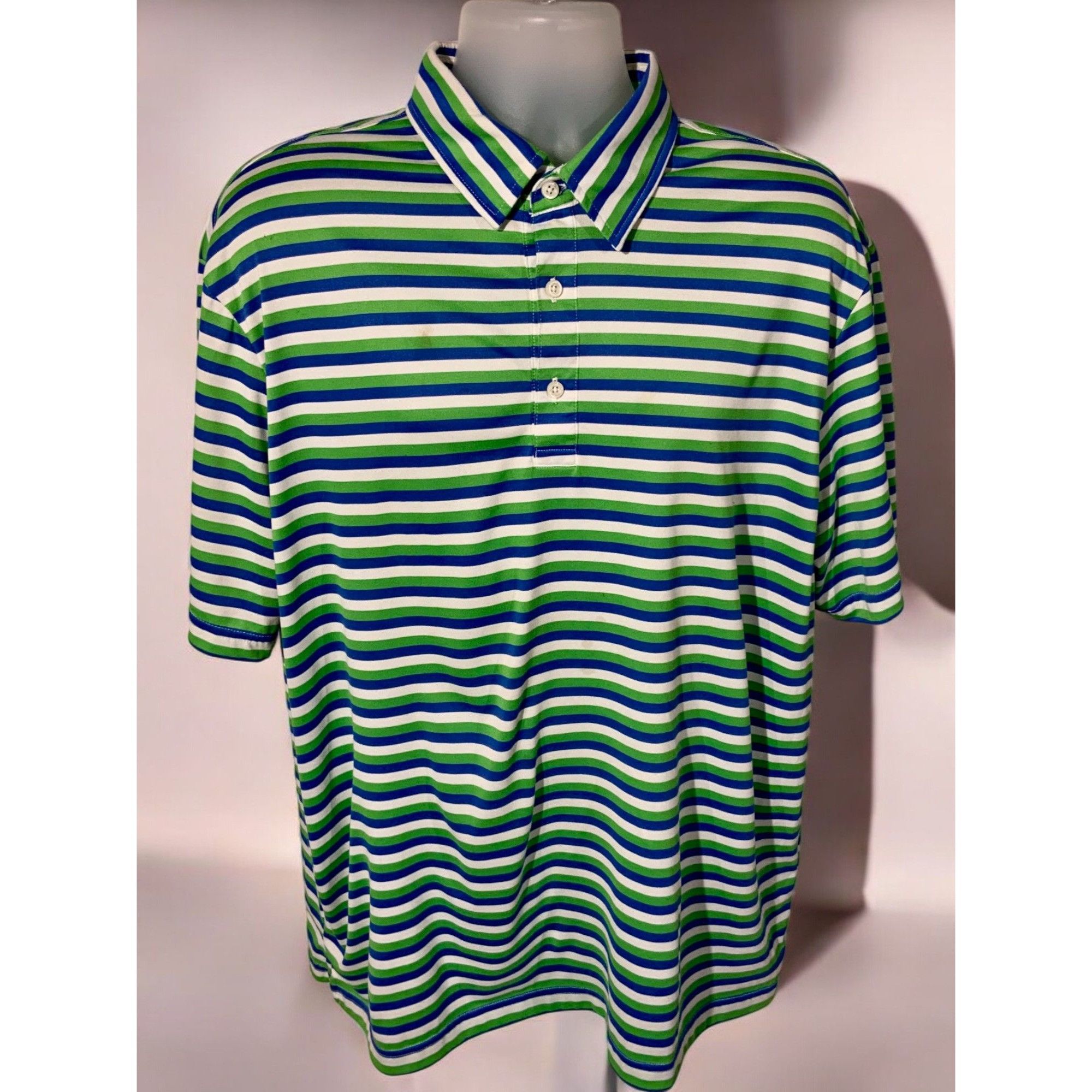Cremieux Cremieux Club 38 Performance Polo Shirt XL Striped Size US XL / EU 56 / 4 - 2 Thumbnail