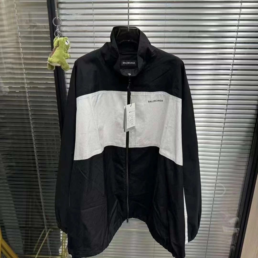 Balenciaga bullet screen patchwork black and white assault suit jacket