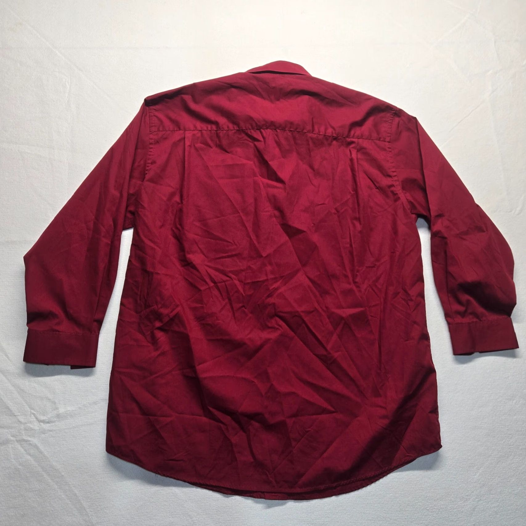 Vintage Kings Court Solid Red Dress Shirt Button Up Long Sleeve Adult Men's Size 18 35/6 Size 48R - 7 Thumbnail