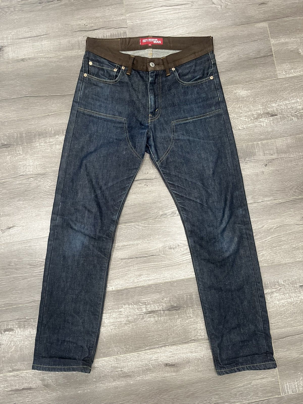 Junya Watanabe Junya Watanabe AD2011 Raw Denims Brown Inserts Size US 32 / EU 48 - 1 Thumbnail