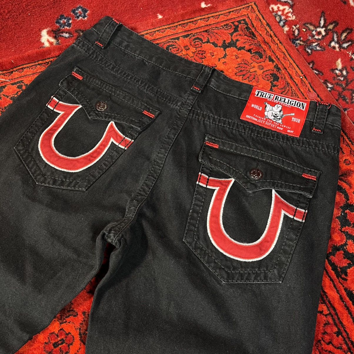 True Religion Wide Straight Black Street Style Y2K Jeans True Religion Size 27" / US 4 / IT 40 - 5 Thumbnail