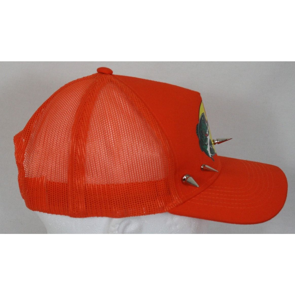 Bass Pro Shops × Handmade Custom Made Bass Pro Shops 1/1 Spiked Goth Punk Trucker Hat Size ONE SIZE - 4 Thumbnail