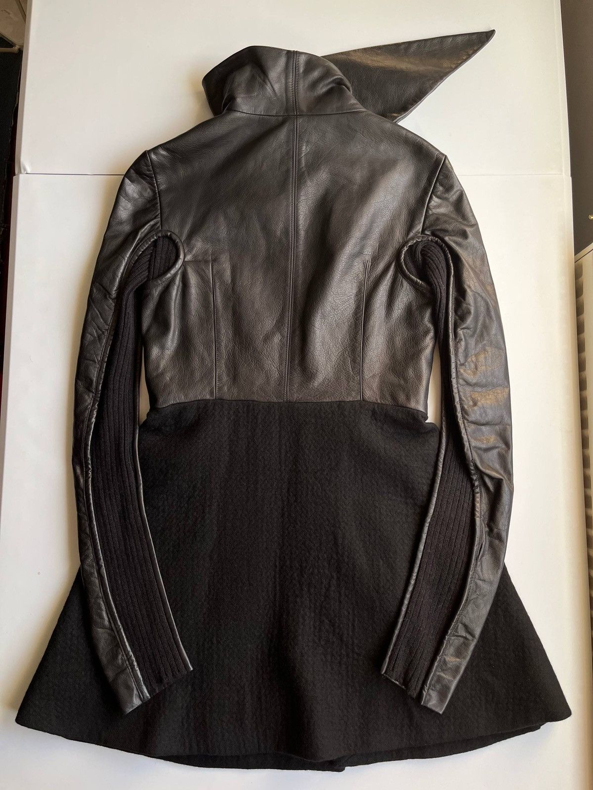 Rick Owens Rick Owens GLEAM black leather jacket with winged neck Size S / US 4 / IT 40 - 11 Thumbnail