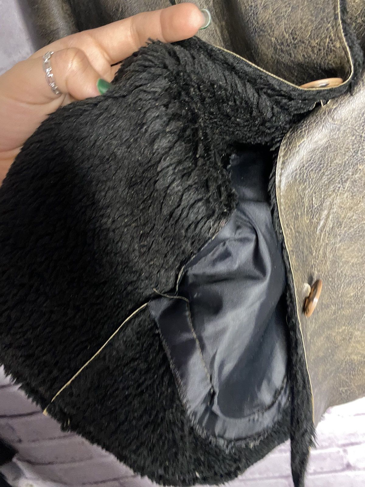 Other Women's sheepskin coat made of genuine leather avant garde Size S / US 4 / IT 40 - 7 Thumbnail