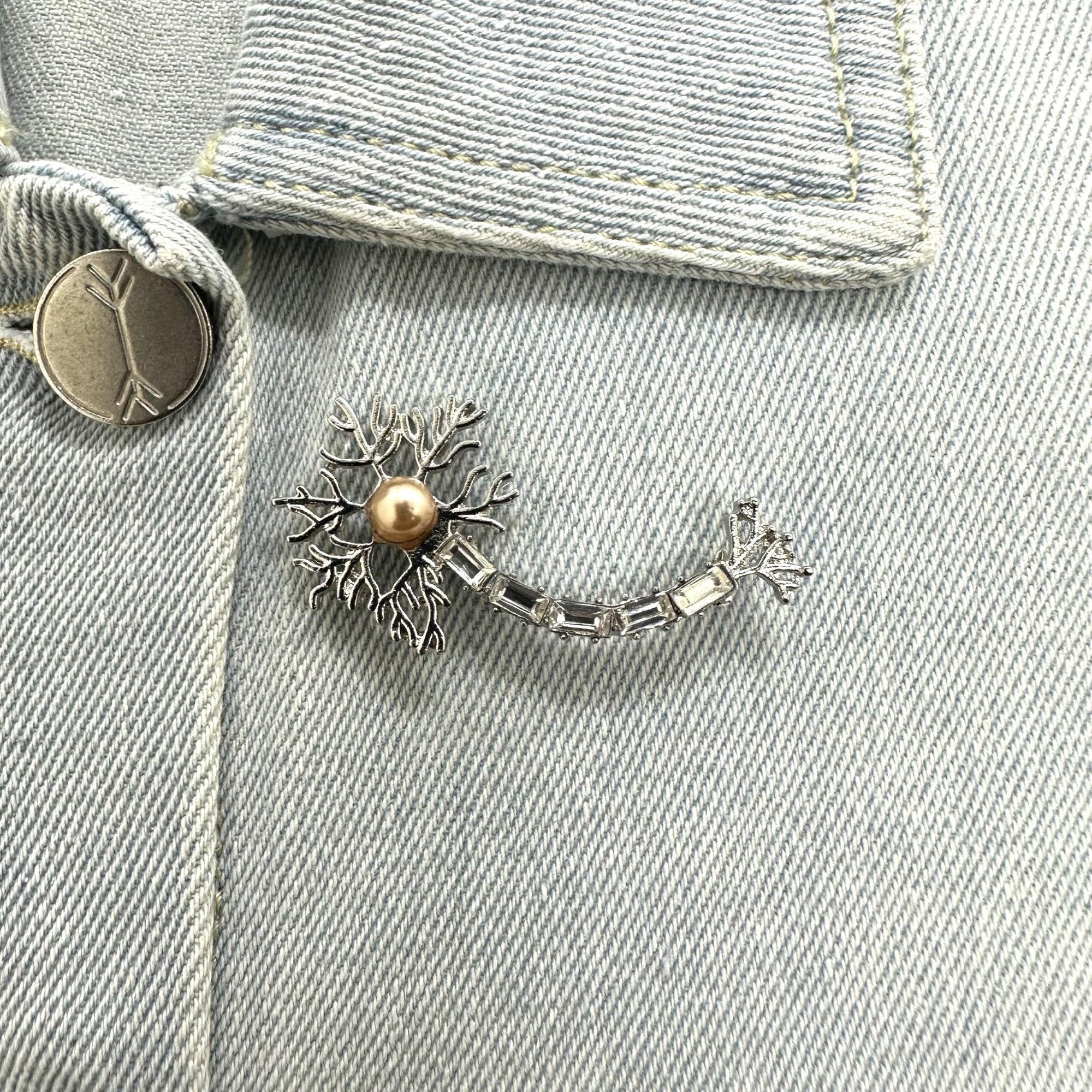 Other ✨Neuron Pin Brain Nerve Cell Medical Brooch Jewelry Human Ne Size ONE SIZE - 1 Thumbnail