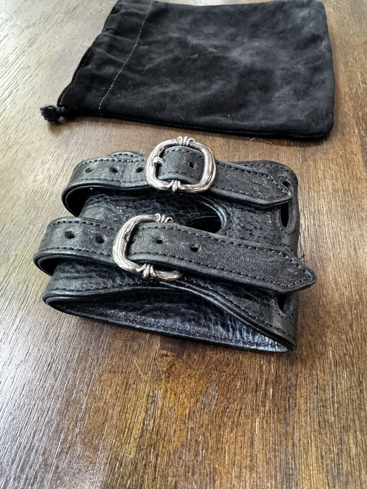 Chrome Hearts Chrome Hearts Large Leather Band Bracelet Size ONE SIZE - 1 Thumbnail
