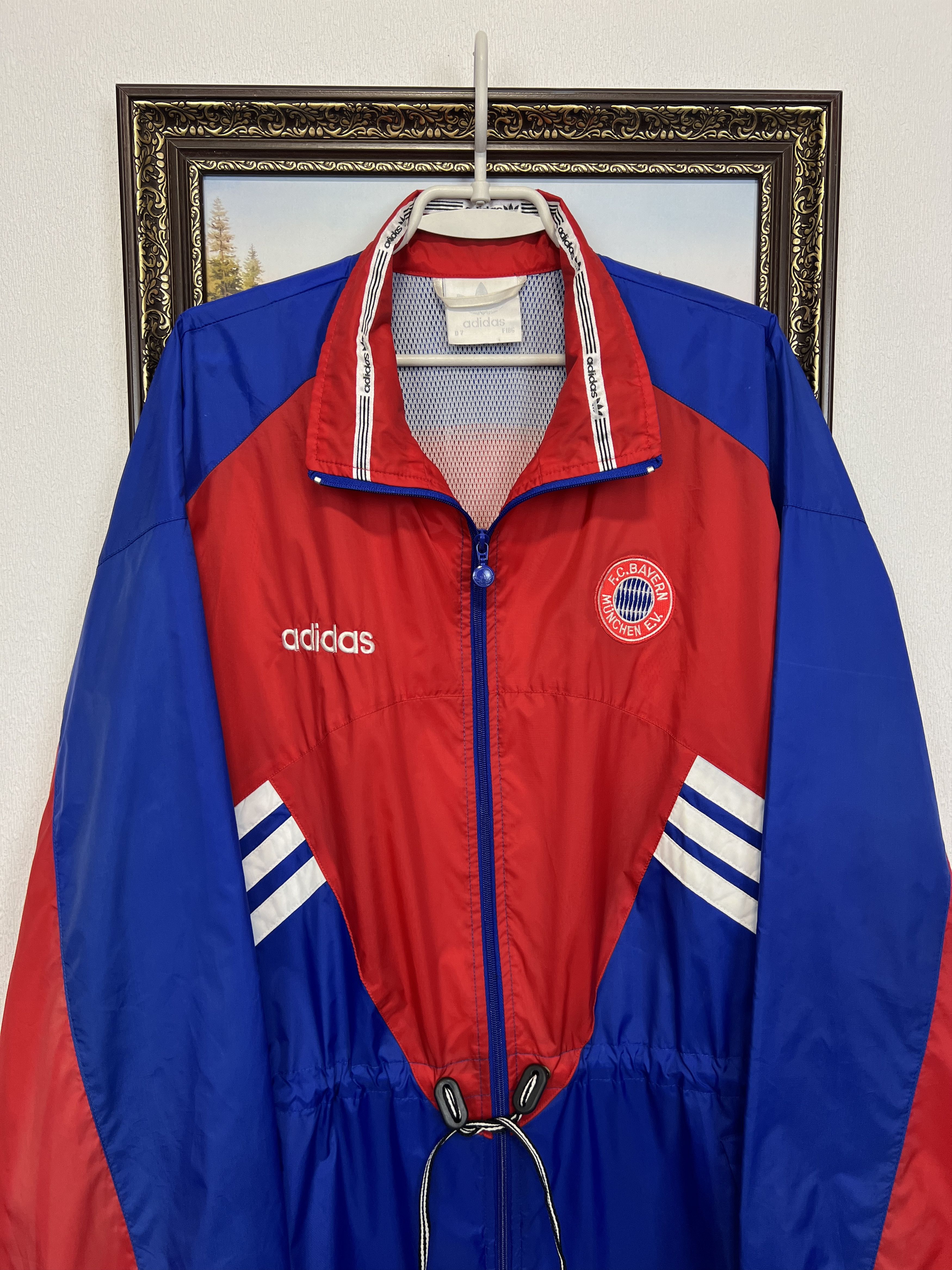 Adidas Vintage Bayern Munich Football Jacket Soccer Windbreaker Size US L / EU 52-54 / 3 - 2 Thumbnail
