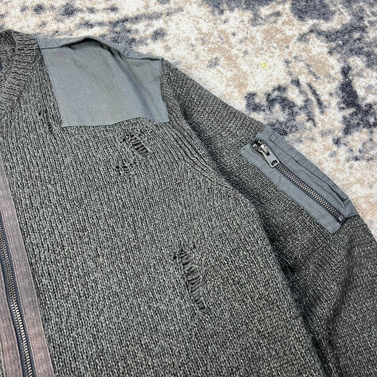 Allsaints Allsaints Vintage Distressed Style Zip Up Knit Sweater Size US XL / EU 56 / 4 - 5 Thumbnail
