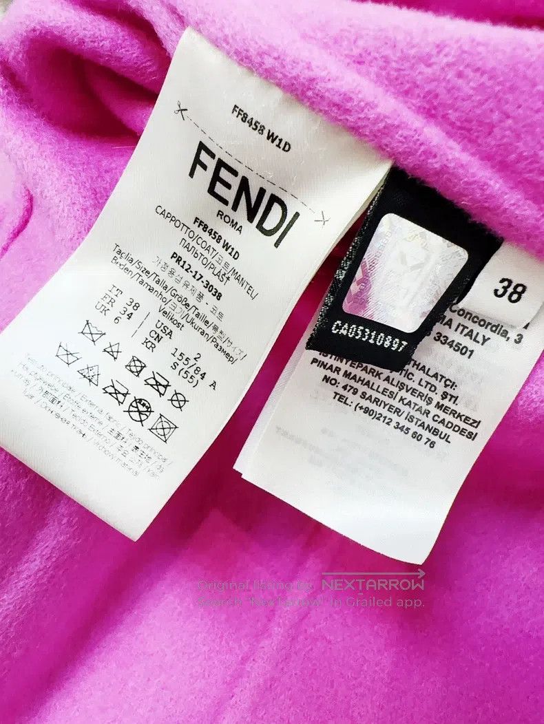 Fendi Fendi Pink Fur Coat with Fox Fur Pockets Size XXS / US 00 / IT 34 - 6 Thumbnail