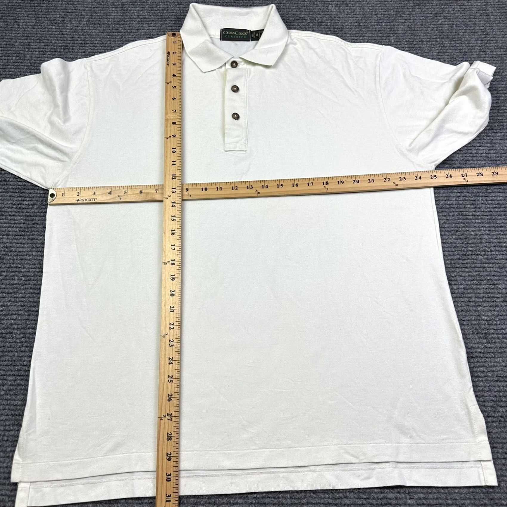 Vintage VINTAGE Cross Creek Polo Shirt XL White 100% Cotton Made In USA Mens Size US XL / EU 56 / 4 - 4 Thumbnail
