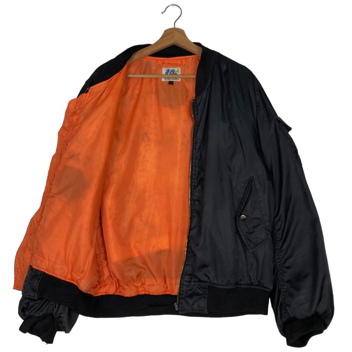 Japanese Brand 🔥Riot Riot Vintage Nylon Bomber Jacket World Island Size US L / EU 52-54 / 3 - 9 Thumbnail
