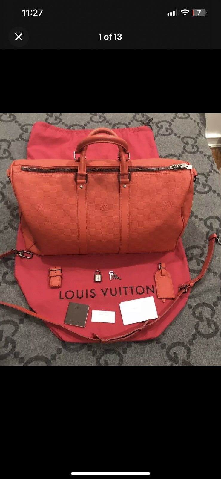 Louis Vuitton 100% AUTH LOUIS VUITTON DAMIER INFINI KEEPALL BAG 45 DUFFLE Size ONE SIZE - 1 Thumbnail