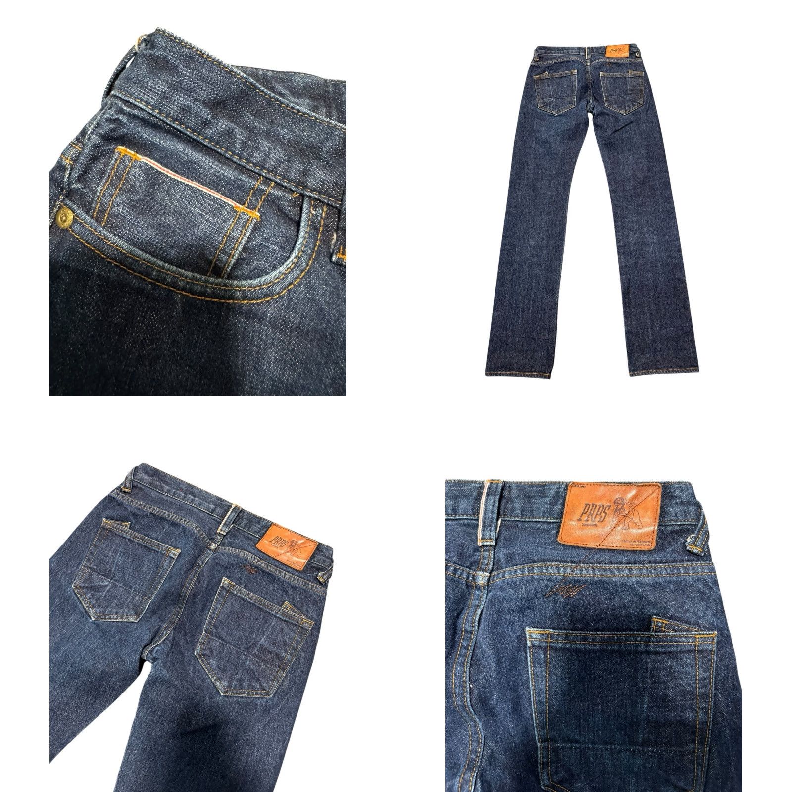 Prps PRPS Jeans Mens 31 Blue Distressed Washed Selvedge Japanese Denim Tapered Y2K Ready to Wear Size US 31 - 8 Thumbnail