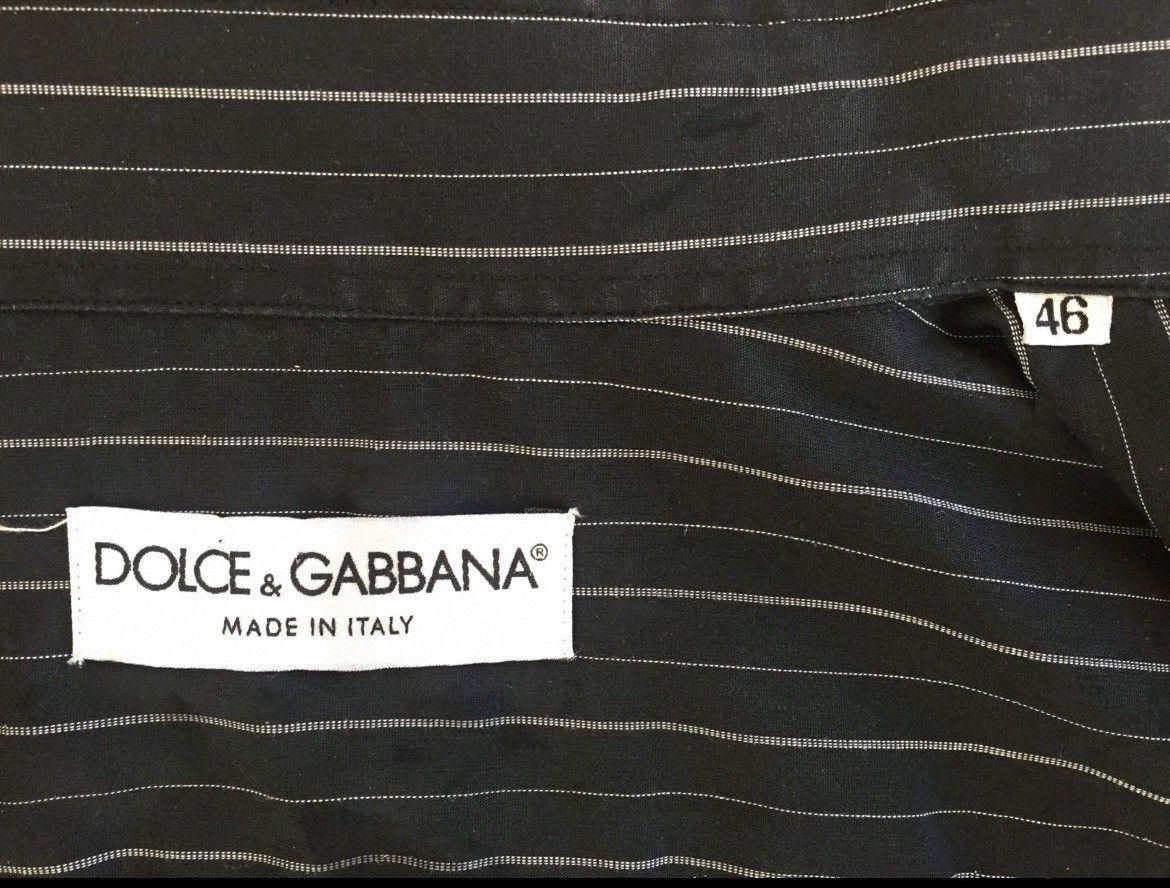 Dolce & Gabbana DOLCE & GABBANA Women's designer Black Pinstripe Shirt luxe Size L / US 10 / IT 46 - 2 Thumbnail