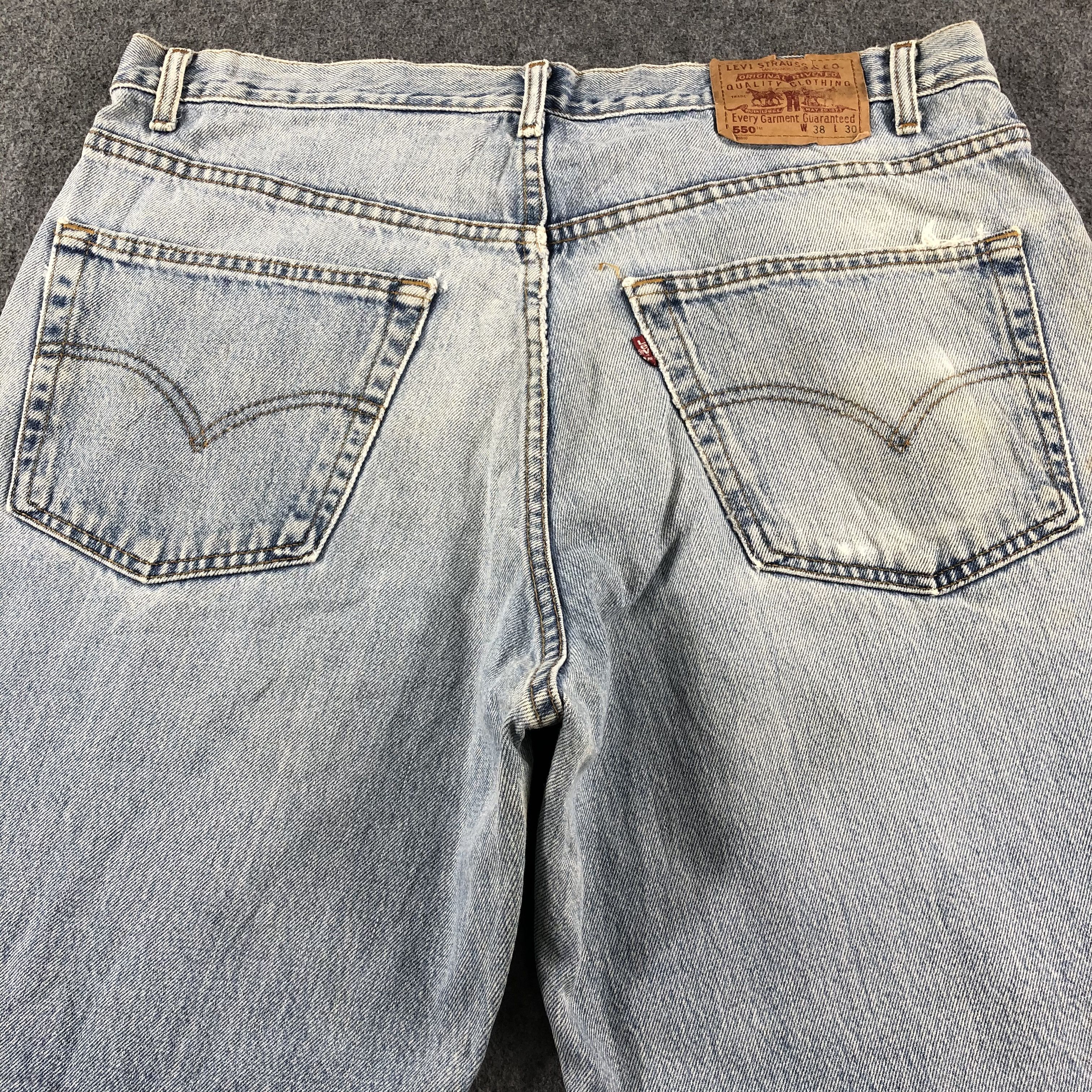 Levi's 90s Vintage Blue Wash Levis 550 Jeans-J2368 Size US 38 / EU 54 - 4 Thumbnail