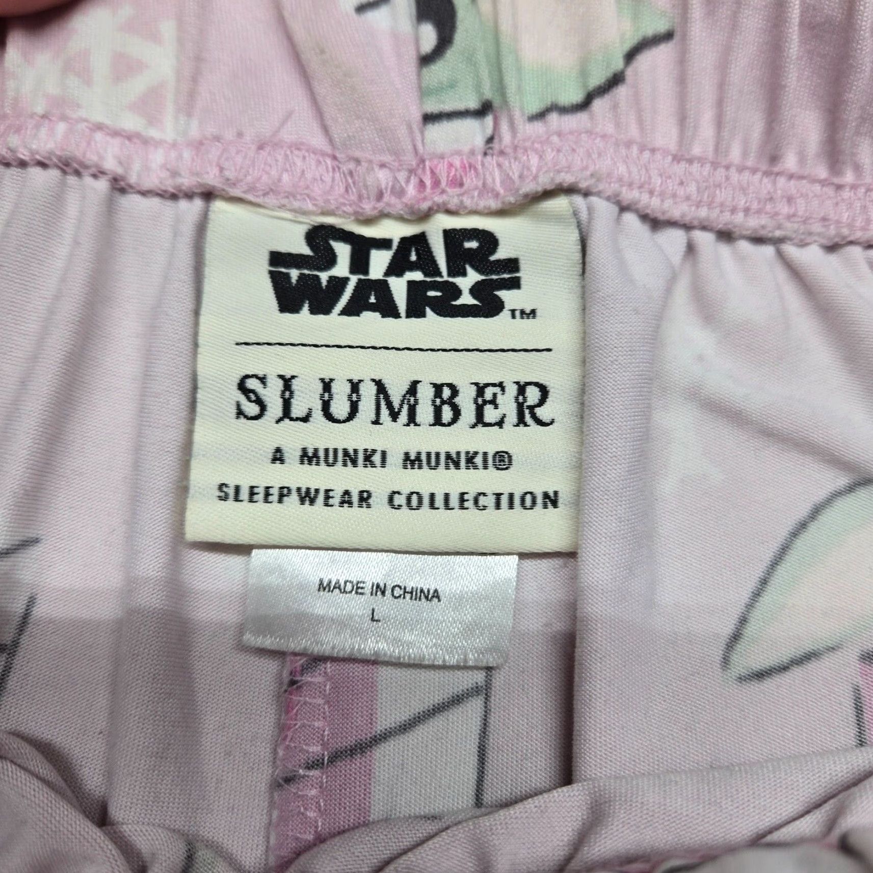 Star Wars Star Wars Pajama Pants Women L Pink Yoda The Mandalorian Sleep Jogger Pants Graphic Print Size 36" / US 14 / IT 50 - 4 Thumbnail