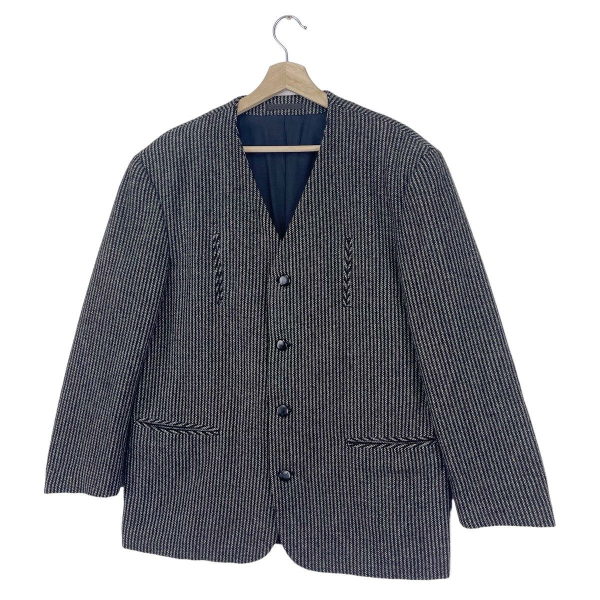 Comme des Garcons Homme Striped Wool Jacket Size US M / EU 48-50 / 2 - 4 Thumbnail