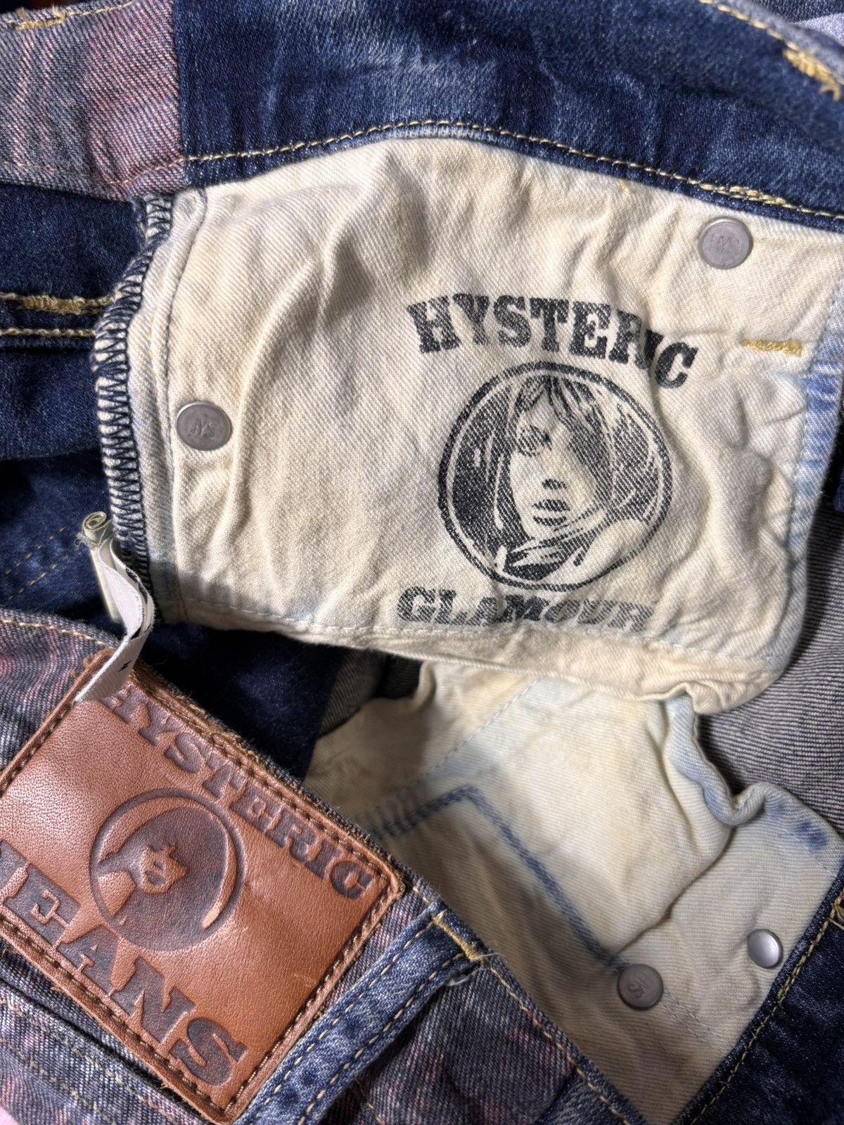Hysteric Glamour Hysteric Glamour Studs Sexy Girl Patchwork Denim Skinny Size 31" - 2 Thumbnail