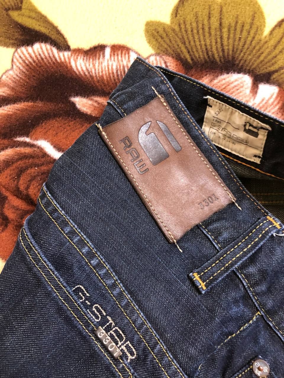 G-Star G Star Raw 3301 Slim Straight Jean Blue Button Fly Size US 30 / EU 46 - 4 Thumbnail