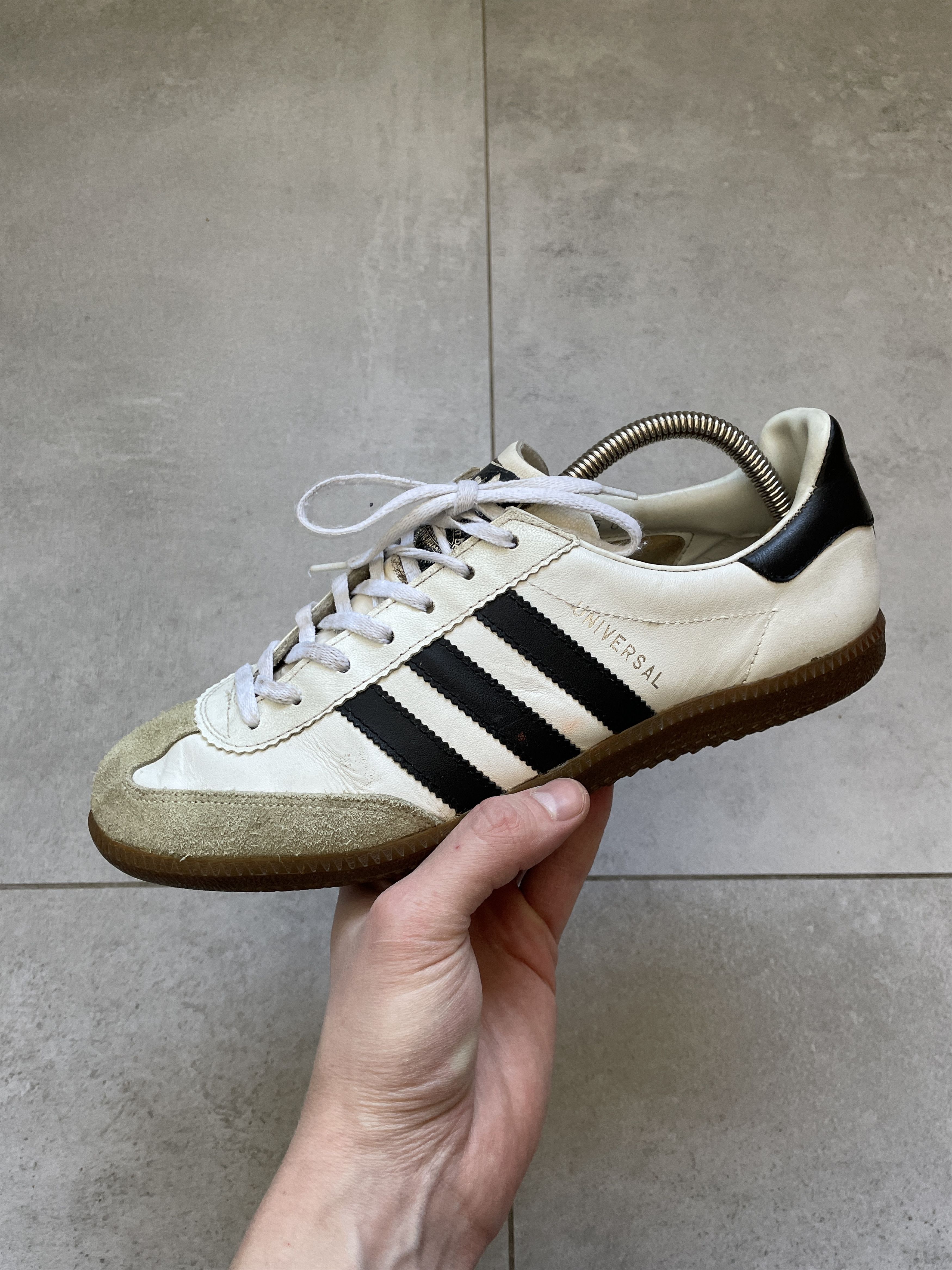 Adidas × Vintage Y2K ADIDAS 80S WHITE BEIGE LEATHER UNIVERSAL SNEAKERS Size US 8.5 / EU 41-42 - 2 Thumbnail
