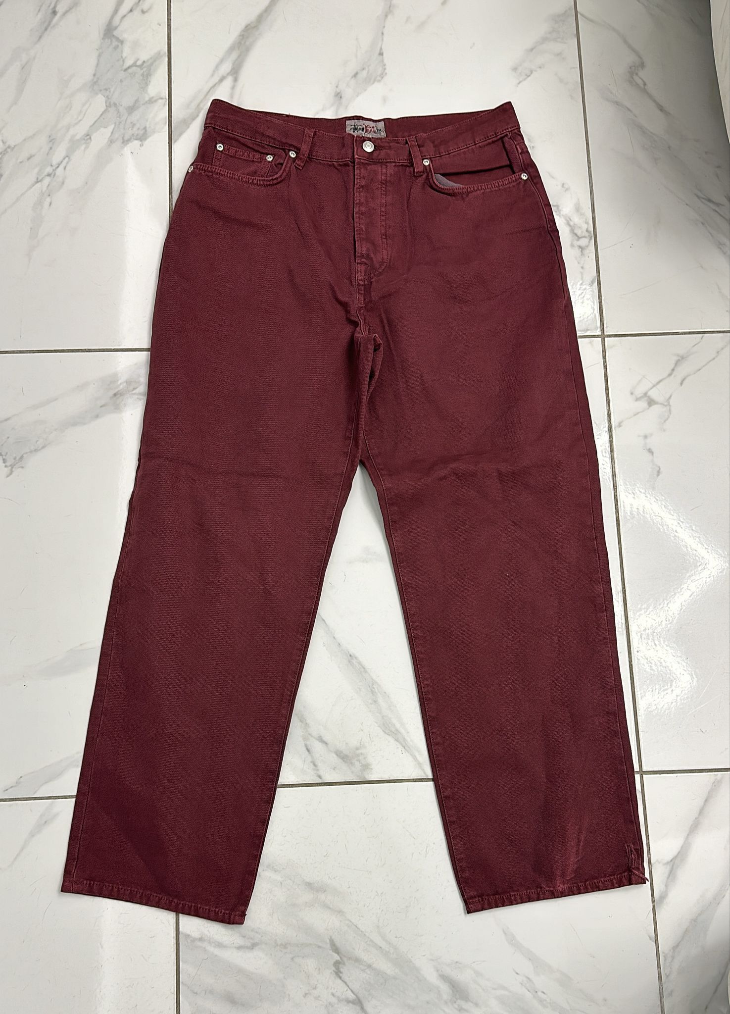Stussy × Vintage Stussy Big Ol Jean Wine Size 33 Size US 33 - 3 Thumbnail
