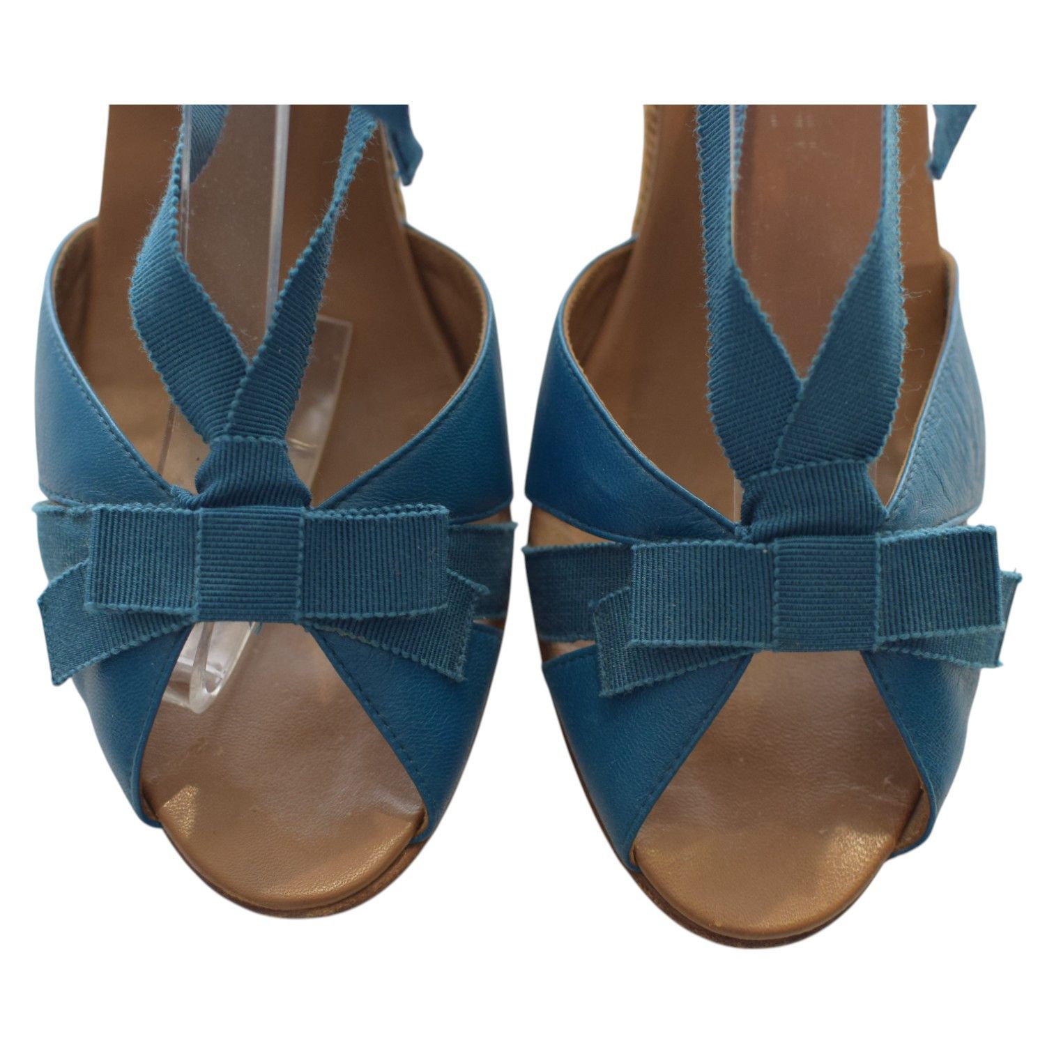 Christian Louboutin Christian Louboutin Blue Ankle Tie Up Espadrille Wedge Size US 8 / IT 38 - 8 Thumbnail