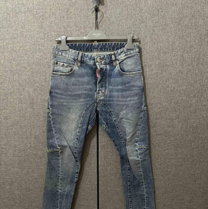 Dsquared2 DSQUARED2 Light Blue Cotton Logo Pants 0089 Size US 27 - 1 Thumbnail