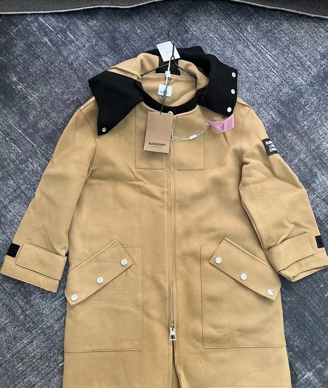 Burberry Burberry Khaki Wool Mid-Length Women's Coat Size L / US 10 / IT 46 - 1 Thumbnail
