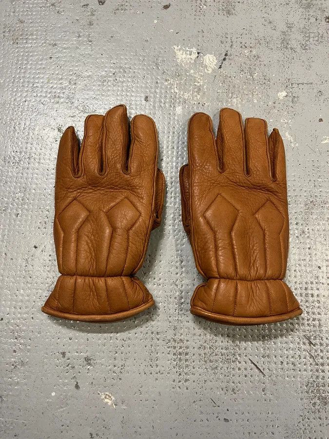 Dsquared2 Dsquared2 Brown Fleeced Padded Biker Leather Gloves Size ONE SIZE - 4 Thumbnail