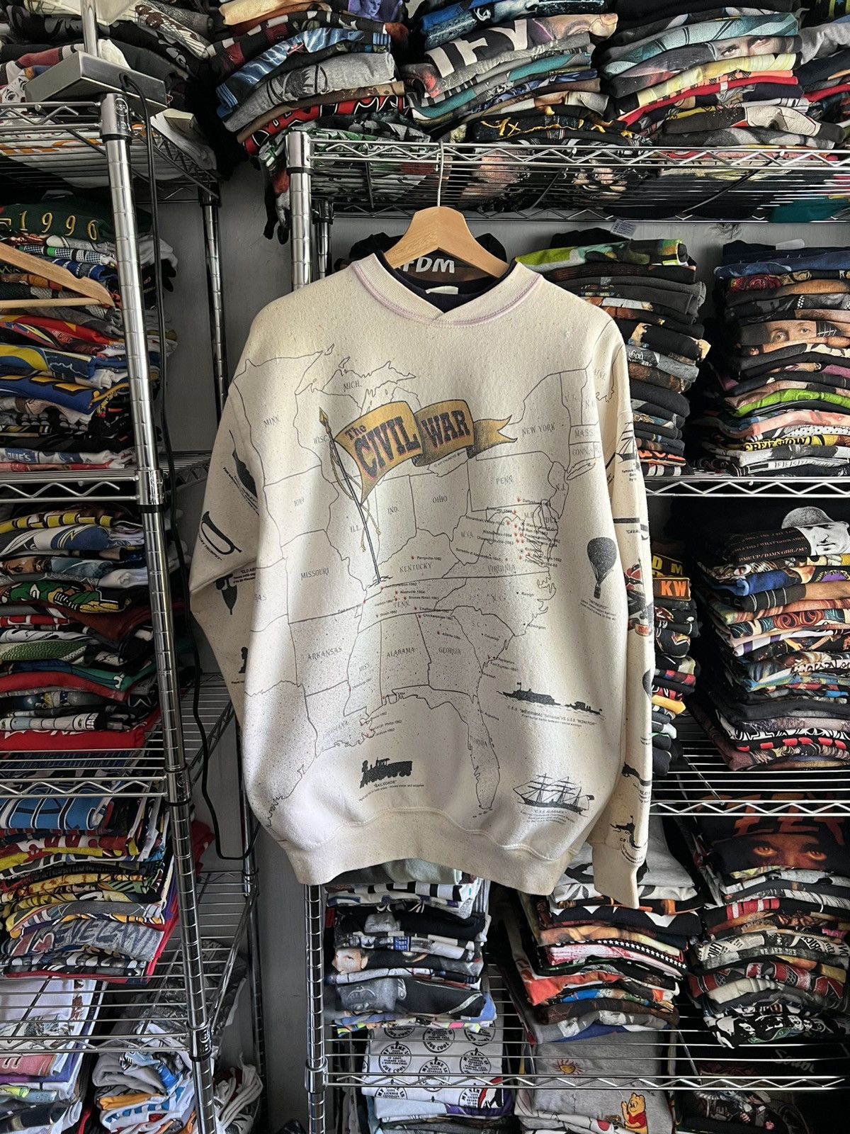 Arts & Science 90s Civil War Map America USA Art Unlimited AOP Crewneck Size US L / EU 52-54 / 3 - 1 Thumbnail