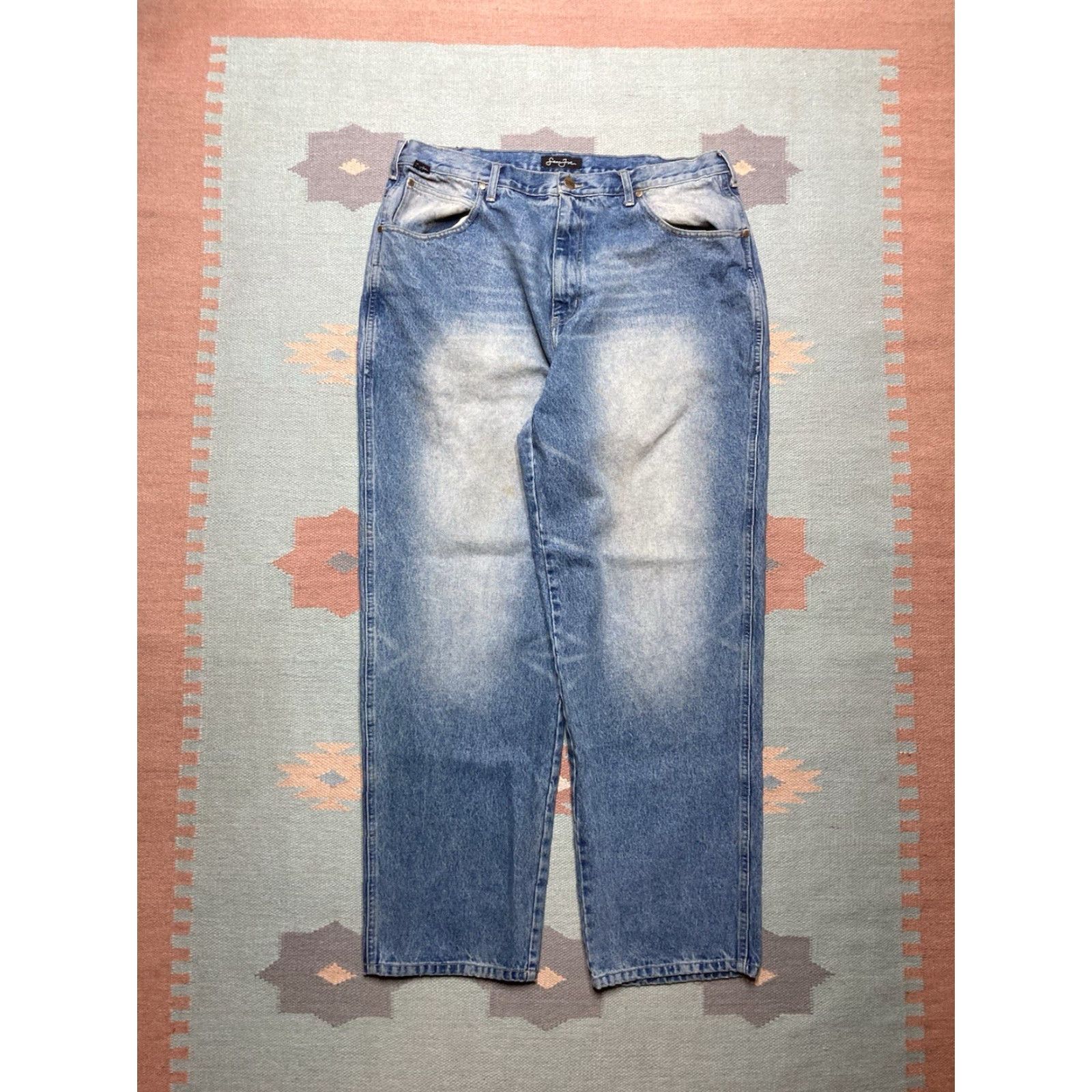 Sean John Vintage Sean John Jeans Men 38x33 Wide-Leg Blue Baggy Y2K Skater Vintage y2k baggy jeans Sean John faded southpole style wide leg skater 38x33 Size US 38 / EU 54 - 4 Thumbnail